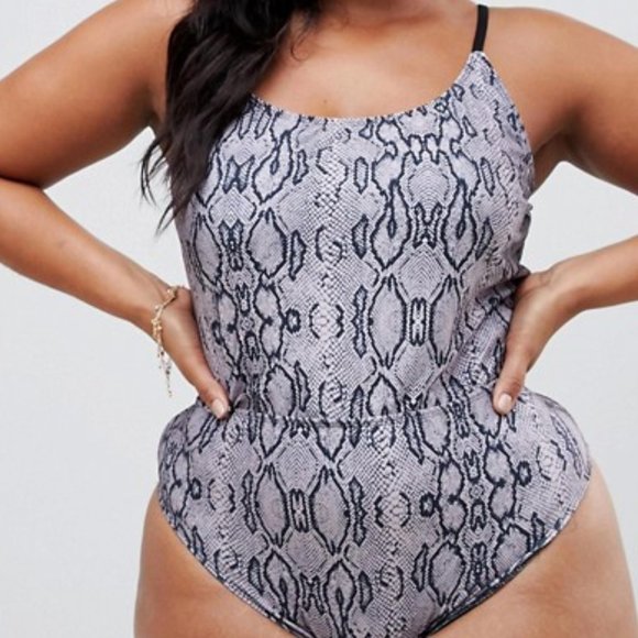 snake print one piece bathing suit